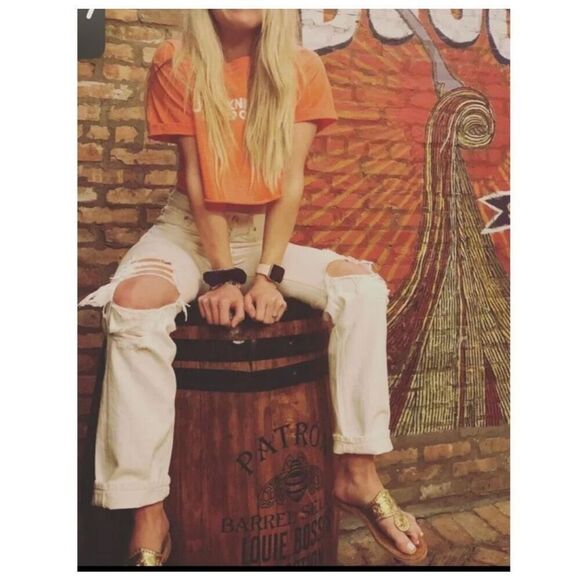 Agolde 90's Mid Rise Loose Fit Distressed‎ Jeans Vanish White Destroyed Size 2 - Picture 1 of 16